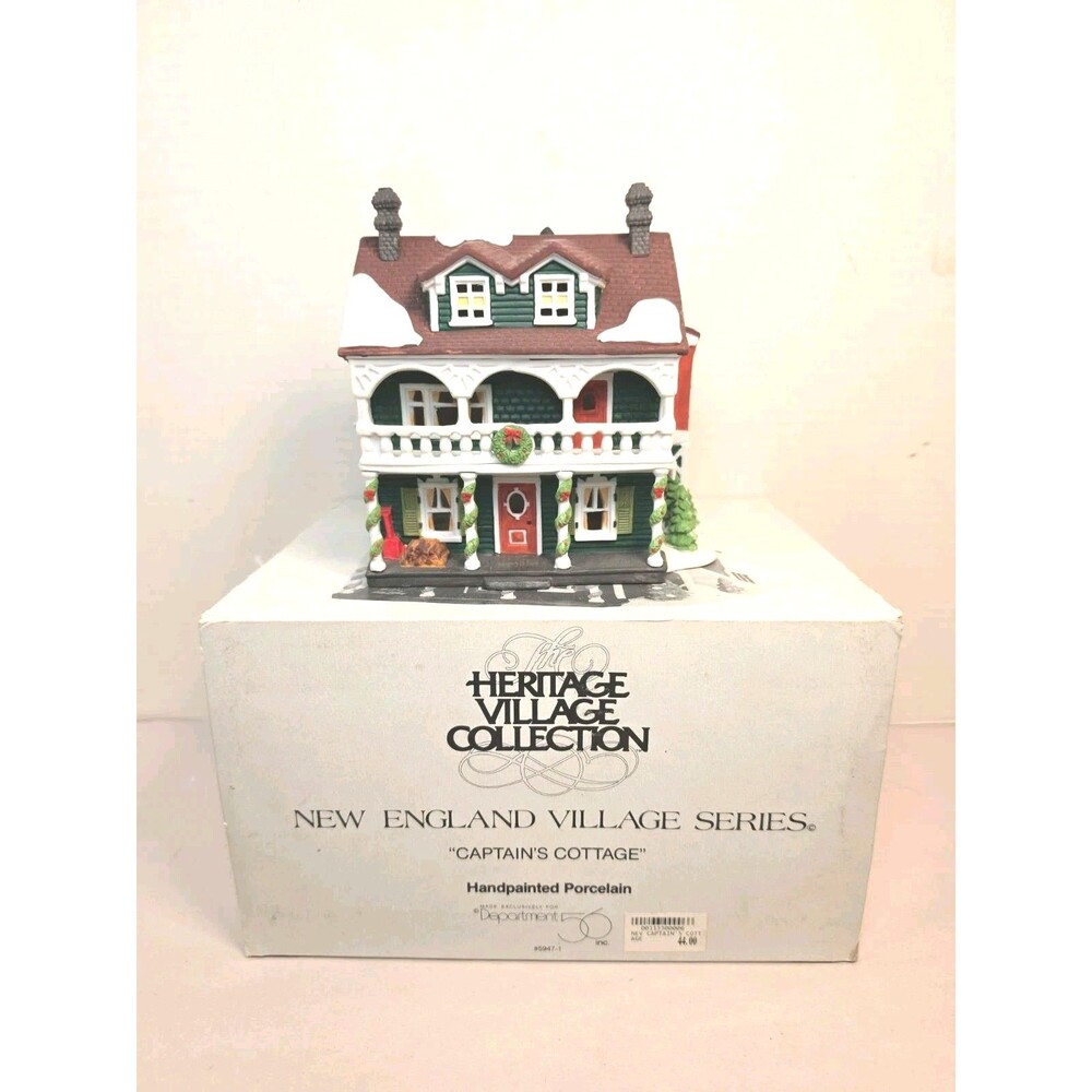 Vintage Dept 56 New England Village Captain's Cottage #5947-1 1990 No Light